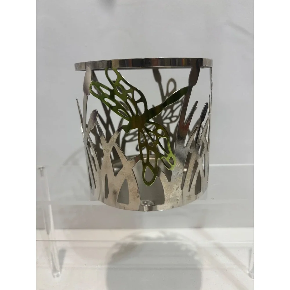 Sonoma Candle Holder OS Silver Dragonfly Metal Cutout Sleeve